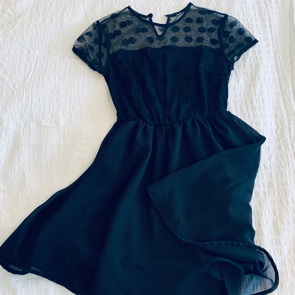 Polka dot, sheer black dress